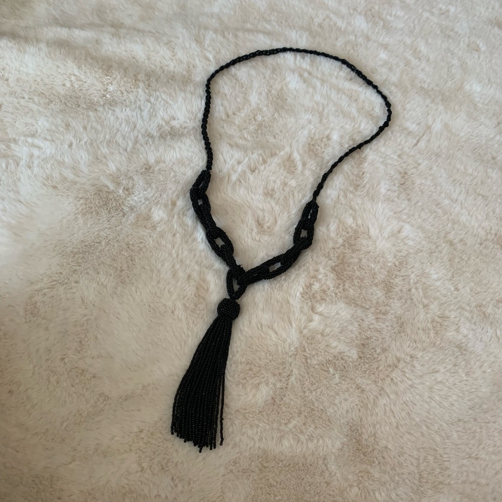 Black beaded necklace